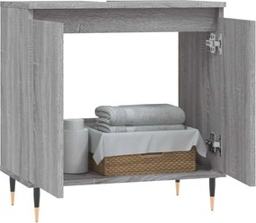 vidaXL Ντουλάπι Μπάνιου Γκρι Sonoma 58 x 33 x 60 εκ. από Επεξεργ. Ξύλο