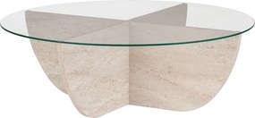 Τραπεζάκι Σαλονιού Τραβερτίνη LIYA 90x90x30