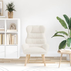 vidaXL Χαλαρωτική Πολυθρόνα Κρεμ από Ίδιο Μάλλινο Υλικό