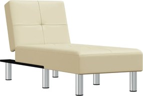 vidaXL Ανάκλιντρο Κρεμ από Συνθετικό Δέρμα