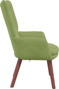 vidaXL Πολυθρόνα Ανοιχτό Πράσινο 63 x 67 x 94 εκ. Βελούδο