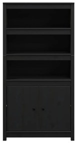 vidaXL Ντουλάπι Μαύρο 80x35x154 εκ. από Μασίφ Ξύλο Πεύκου