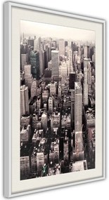 Αφίσα - New York from a Bird's Eye View - 30x45 - Μαύρο - Χωρίς πασπαρτού