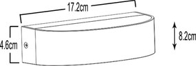 LED Απλίκα Εξωτερικού Χώρου Zip 8W IP65 Ανθεκτικό στην αλμύρα Ανθρακί