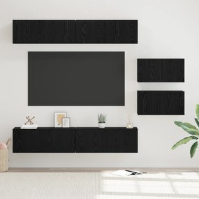 vidaXL Σετ επίπλου τηλεόρασης 6 pcs Μαύρη δρυς 80 x 30 x 30.5 εκ