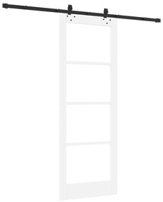 vidaXL Συρόμενη Πόρτα  με Σετ Υλικών Λευκή 78x211 εκ. Μασίφ Ξύλο Πεύκο