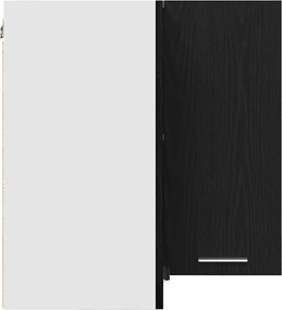 vidaXL Κρεμαστό ντουλάπι με ράφι Lyon Μαύρη Οξυά 57 x 57 x 60 εκ