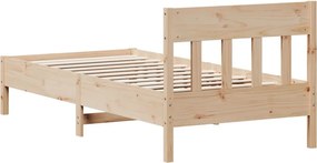 vidaXL Bed Frame Natural 75 x 190 cm Solid Pine Wood
