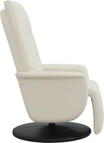 vidaXL Πολυθρόνα Ανακλινόμενη με Υποπόδιο Κρεμ από Συνθετικό Δέρμα