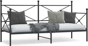 vidaXL Κρεβάτι ημέρας χωρίς στρώμα Μαύρο 80x200 cm Ατσάλι