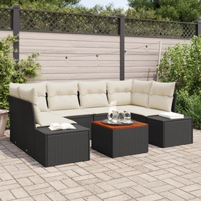vidaXL Σετ Σαλονιού Κήπου 7 pcs Μαύρος, λευκός 55 x 55 x 37 εκ