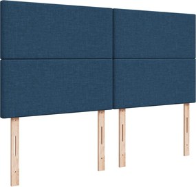 vidaXL Κρεβάτι Boxspring με Στρώμα Μπλε 180x200 εκ. Υφασμάτινο