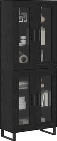 vidaXL Highboard 2 τμχ. Μαύρη Οξυά 69,5 x 34 x 180 εκ.
