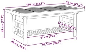 Τραπεζάκι Σαλονιού 110 x 55 x 45 εκ. από Μπαμπού - Καφέ