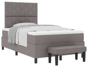 vidaXL Κρεβάτι με ελατήρια με στρώμα Taupe 120 x 200 cm ύφασμα