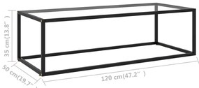 vidaXL Τραπεζάκι Σαλονιού Μαύρο 120 x 50 x 35 εκ. με Ψημένο Γυαλί