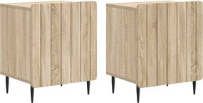 vidaXL Κομοδίνο 2 τεμ. Sonoma Δρυς 43 x 34,5 x 52 εκ