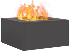 vidaXL Τζάκι Τετράγωνο Μαύρο 80x80x40 εκ. Ατσάλι