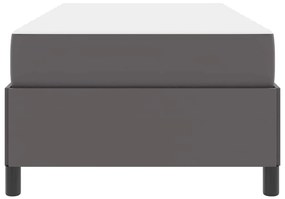 vidaXL Σκελετός κρεβατιού με στρώμα Γκρι 90 x 200 cm Τεχνητό δέρμα