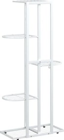 vidaXL Ανθοστήλη 5 Επιπέδων Λευκή 43 x 22 x 98 εκ. Μεταλλική