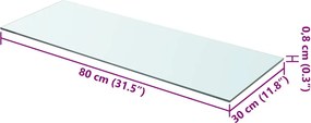 vidaXL Ράφι Πάνελ Διάφανο 80 x 30 εκ. Γυάλινο