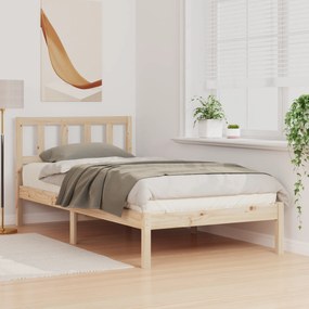 vidaXL Σκελετός Κρεβατιού Καφέ 100 x 200 cm Μασίφ ξύλο πεύκου