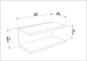 Κομοδίνο Λευκό NOTRU 45x23.8x19.6