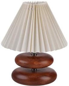 Φωτιστικό Επιτραπέζιο 534LUN5199 Φ23x28cm 1xE27 40W Cream-Walnut Opviq