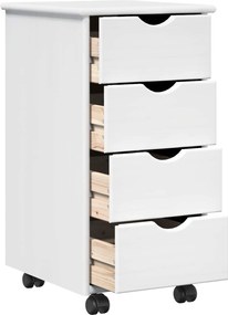 vidaXL Κινητό Ντουλάπι 34 x 39 x 65,5 cm Στερεό ξύλο πεύκου Λευκό