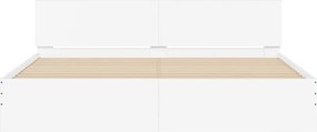 vidaXL Πλαίσιο Κρεβατιού με Κεφαλάρι/LED Λευκό 180x200 εκ