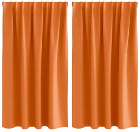 vidaXL Κουρτίνες 2 pcs Φωτεινό Πορτοκάλι 140 x 140 cm Πολυεστέρας