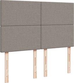 vidaXL Κρεβάτι Boxspring με Στρώμα Taupe 160x200 εκ. Υφασμάτινο