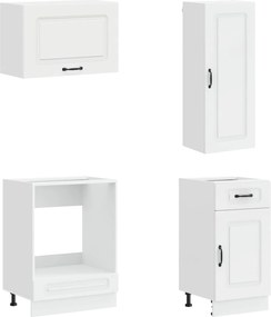 vidaXL Μονάδα κουζίνας KALMAR 8 pcs Γυαλιστερό Λευκό
