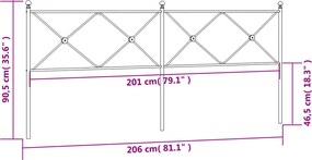 vidaXL Ανταλλακτικό κεφαλάρι Λευκό 200 εκ. Μεταλλικό