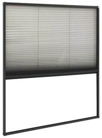 vidaXL Σήτα Παραθύρου Πλισέ Ανθρακί 130 x 100 εκ. από Αλουμίνιο