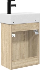vidaXL Μονάδα μπάνιου με βρύση Sonoma Δρυς 45,5 x 22,5 x 84 εκ