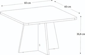 Τραπεζάκι σαλονιού Sugar Megapap χρώμα λευκό 60x60x36,8εκ.