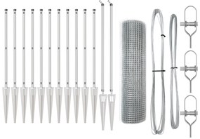 vidaXL Φράχτης  Welded Wire με 13 Σημαδεμένα Πόδια 0.8x25 μ Γαλβανισμένο Ατσάλι