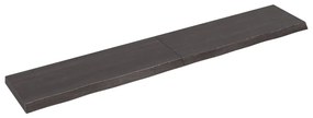Πάγκος Μπάνιου Σκούρο Καφέ 220x40x(2-6) εκ. Επεξεργ. Μασίφ Ξύλο - Γκρι