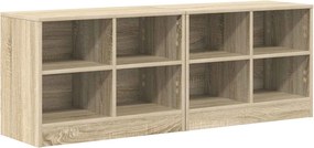 vidaXL Ντουλάπι κρεβατιού με ράφι 2 τεμ. Sonoma Δρυς 66 x 33 x 48 εκ.