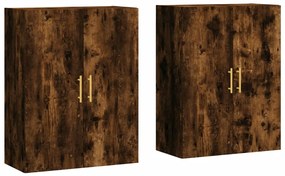 vidaXL Ντουλάπια Τοίχου 2 τεμ. Καπνιστή Δρυς 69,5 x 34 x 90 εκ.