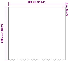 vidaXL Κουρτίνες με κουρτίνες Λευκό 300 x 280 εκ. Πολυεστέρας