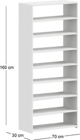 Παπουτσοθήκη Goya Megapap χρώμα λευκό 70x30x160εκ.