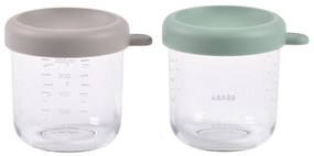 Béaba Γυάλινα Δοχεία αποθήκευσης φαγητού 2τεμ 250ml Sage green/Gazelle