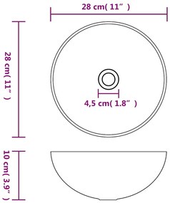 vidaXL Νιπτήρας Χρυσός 28 x 10 εκ. Κεραμικός
