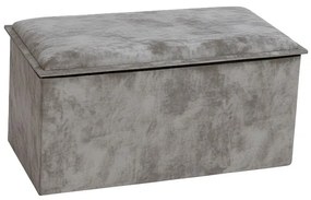 Σκαμπό-μπαούλο Koper pakoworld βελούδο σε μπεζ απόχρωση 76x38x38εκ