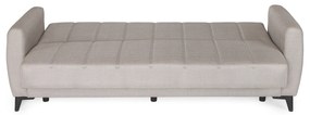 Καναπές-κρεβάτι με αποθηκευτικό χώρο τριθέσιος Milos μπεζ-γκρι ύφασμα 210x78x85