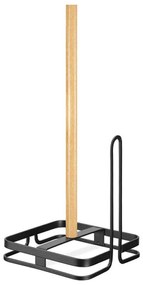 Βάση Για Χαρτί Κουζίνας 54479.01 31x13,1x13cm Black-Natural Navaris Metal,Wood