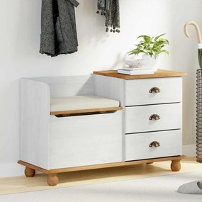vidaXL Παγκάκι Εισόδου ASKIM Λευκό 100x39x62 εκ. Συμπαγές Ξύλο Πεύκου