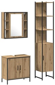 vidaXL Μονάδες Νιπτήρα Μπάνιου με ράφι Καφέ 33 x 33 x 185.5 εκ